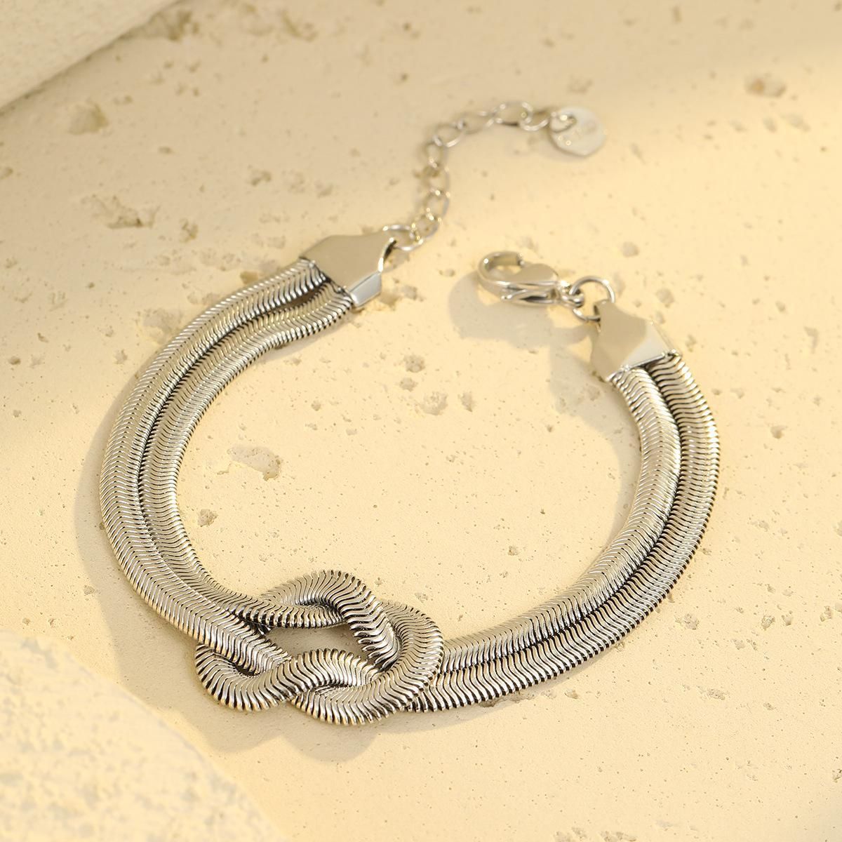 MYKI Double Snake Chain Knot Bracelet | Premium Finish(MKBRAD782-SSYI)