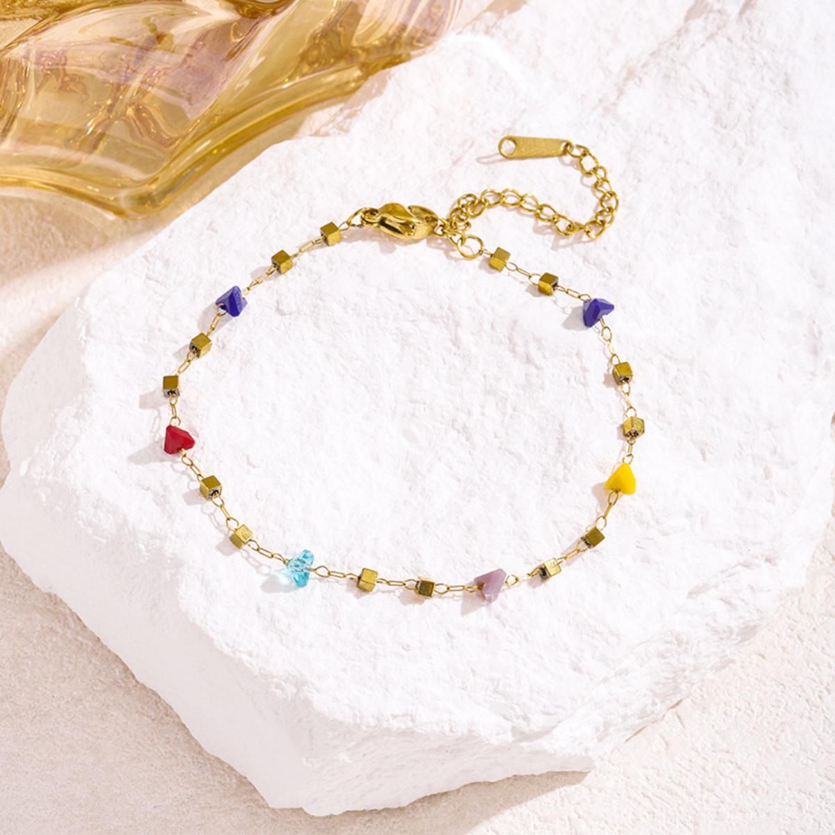 MYKI Coloured Bead Minimal Bracelet | Adjustable(MKBRAD783-SSYI)