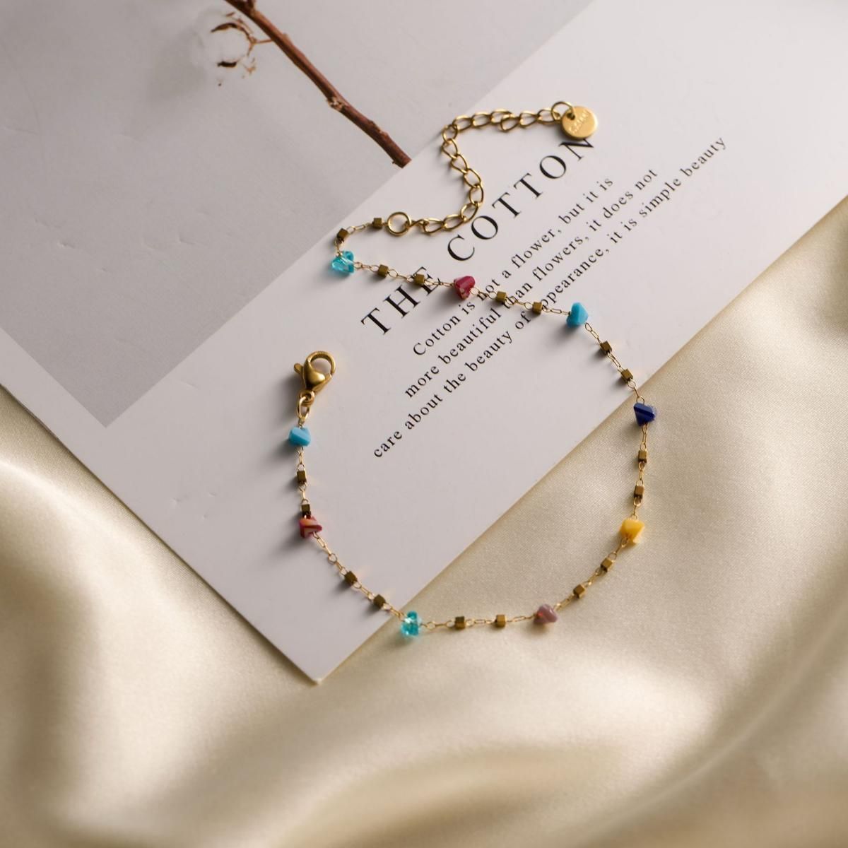 MYKI Coloured Bead Minimal Bracelet | Adjustable(MKBRAD783-SSYI)