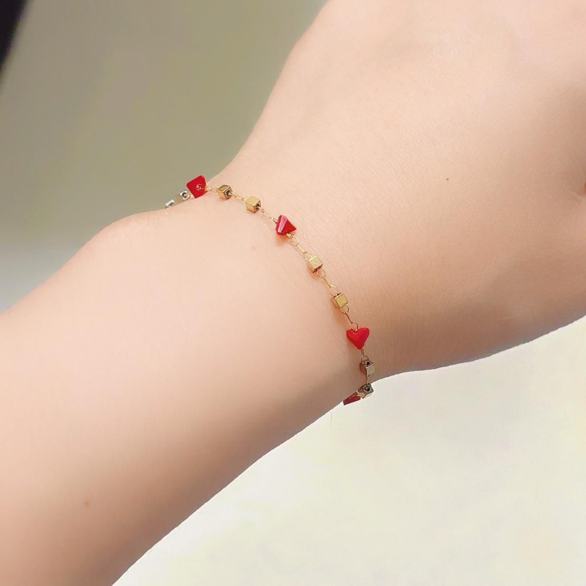 MYKI Coloured Bead Minimal Bracelet | Adjustable(MKBRAD783-SSYI)