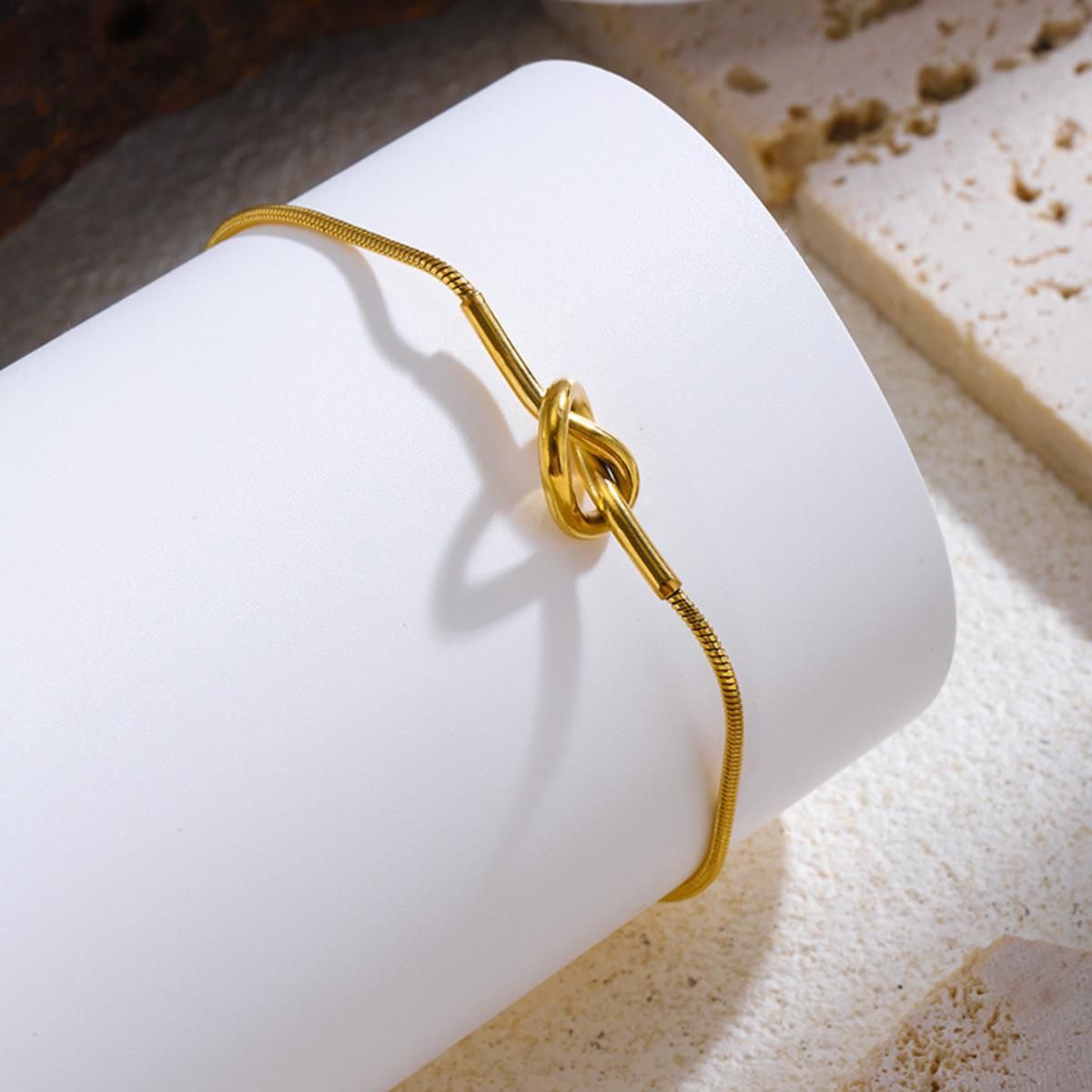 MYKI Gold-Plated Knot Snake Chain Bracelet | Premium Finish(MKBRAD784G-SSYI)