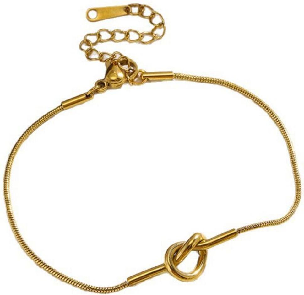 MYKI Gold-Plated Knot Snake Chain Bracelet | Premium Finish(MKBRAD784G-SSYI)
