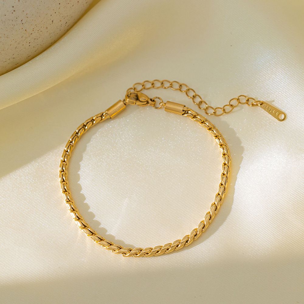 MYKI Gold-Plated Twisted Rope Chain Bracelet | Adjustable(MKBRAD788G-SSYI)