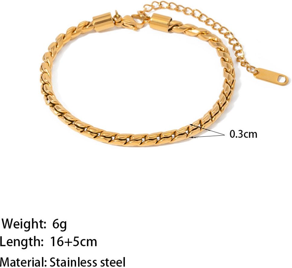 MYKI Gold-Plated Twisted Rope Chain Bracelet | Adjustable(MKBRAD788G-SSYI)