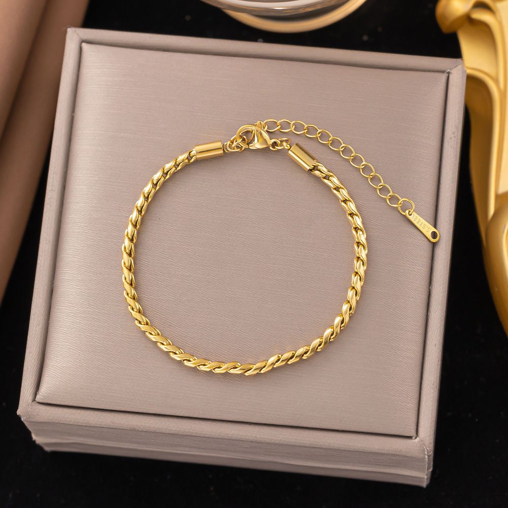 MYKI Gold-Plated Twisted Rope Chain Bracelet | Adjustable(MKBRAD788G-SSYI)
