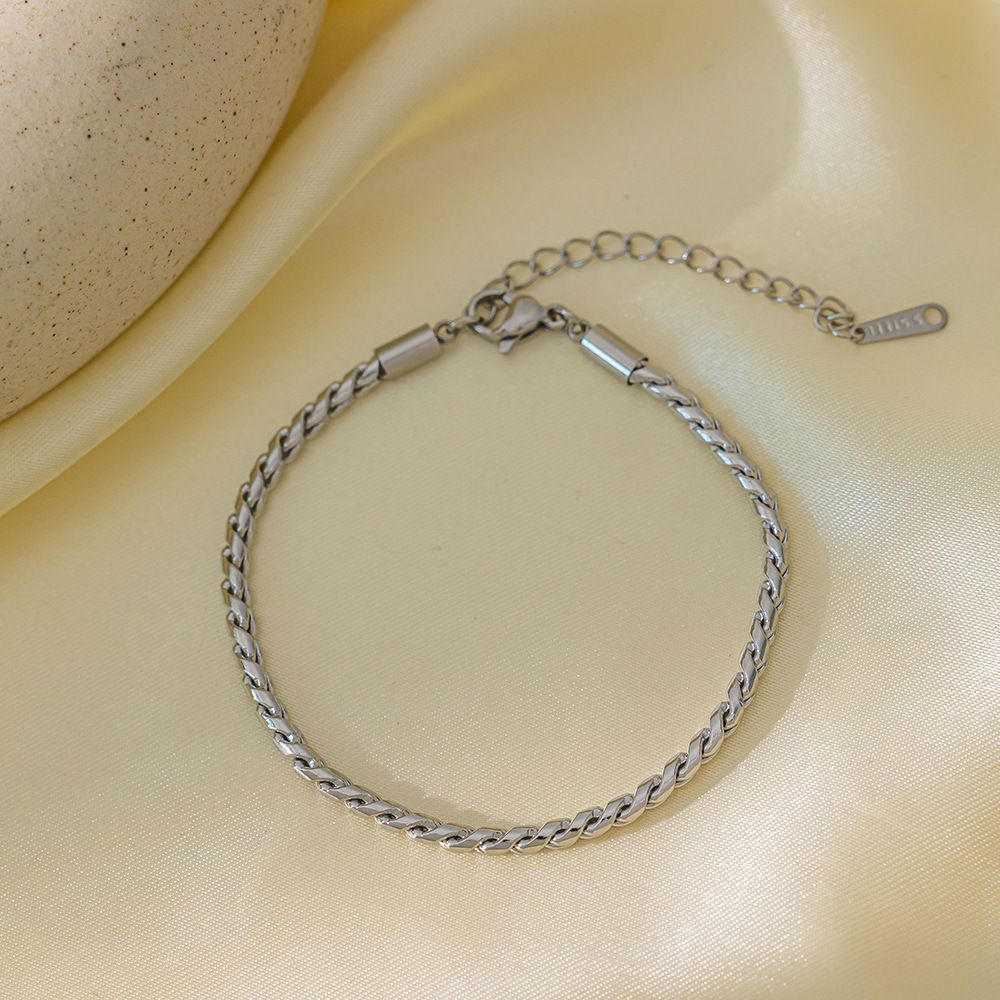 MYKI Silver Stainless Steel Rope Chain Bracelet | Anti-Tarnish(MKBRAD789S-SSYI)