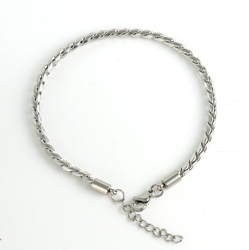 MYKI Silver Stainless Steel Rope Chain Bracelet | Anti-Tarnish(MKBRAD789S-SSYI)