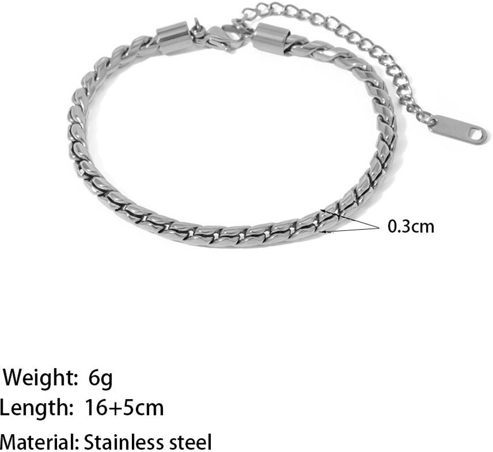 MYKI Silver Stainless Steel Rope Chain Bracelet | Anti-Tarnish(MKBRAD789S-SSYI)