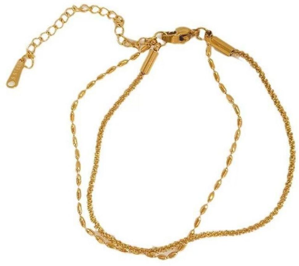 MYKI Dual Layer Textured Bracelet | Anti-Tarnish(MKBRAD791-SSYI)