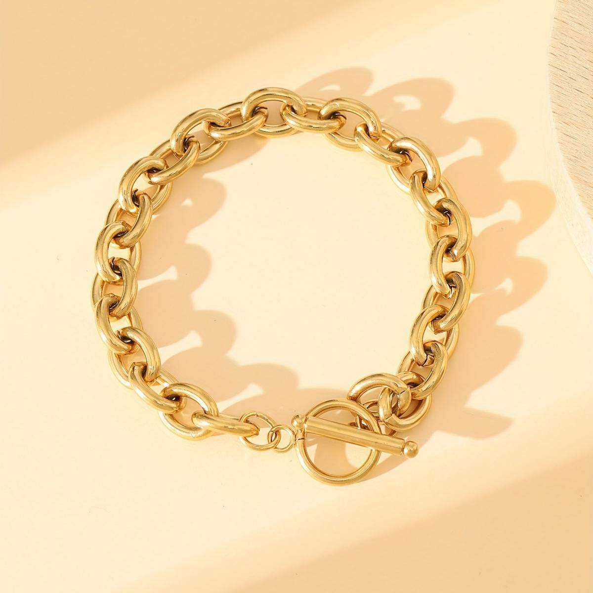 MYKI Gold Plated Toggle Chain Bracelet | Anti-Tarnish(MKBRAD792G-SSYI)