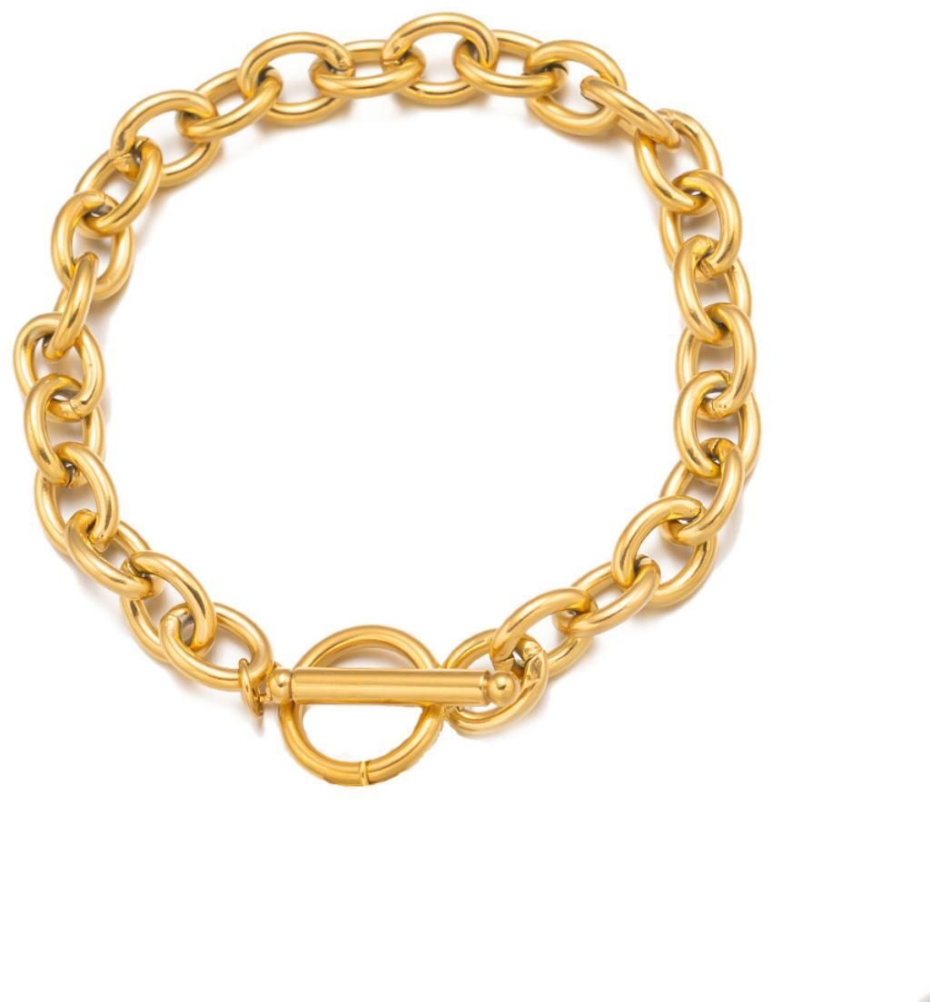 MYKI Gold Plated Toggle Chain Bracelet | Anti-Tarnish(MKBRAD792G-SSYI)