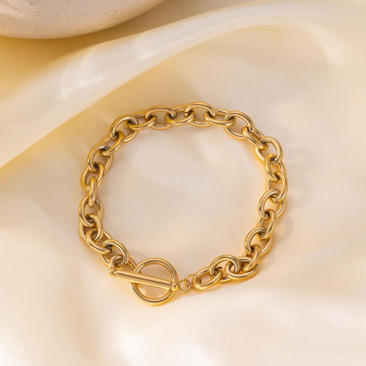 MYKI Gold Plated Toggle Chain Bracelet | Anti-Tarnish(MKBRAD792G-SSYI)