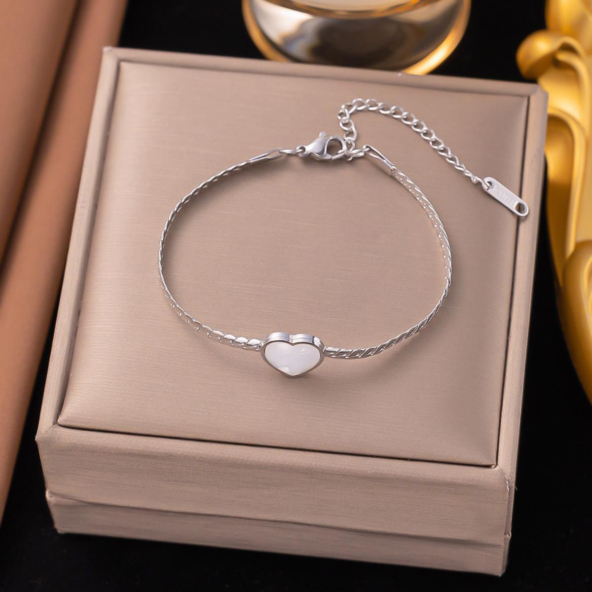 MYKI Heart Bracelet | Anti-Tarnish(MKBRAD797-SSYI)