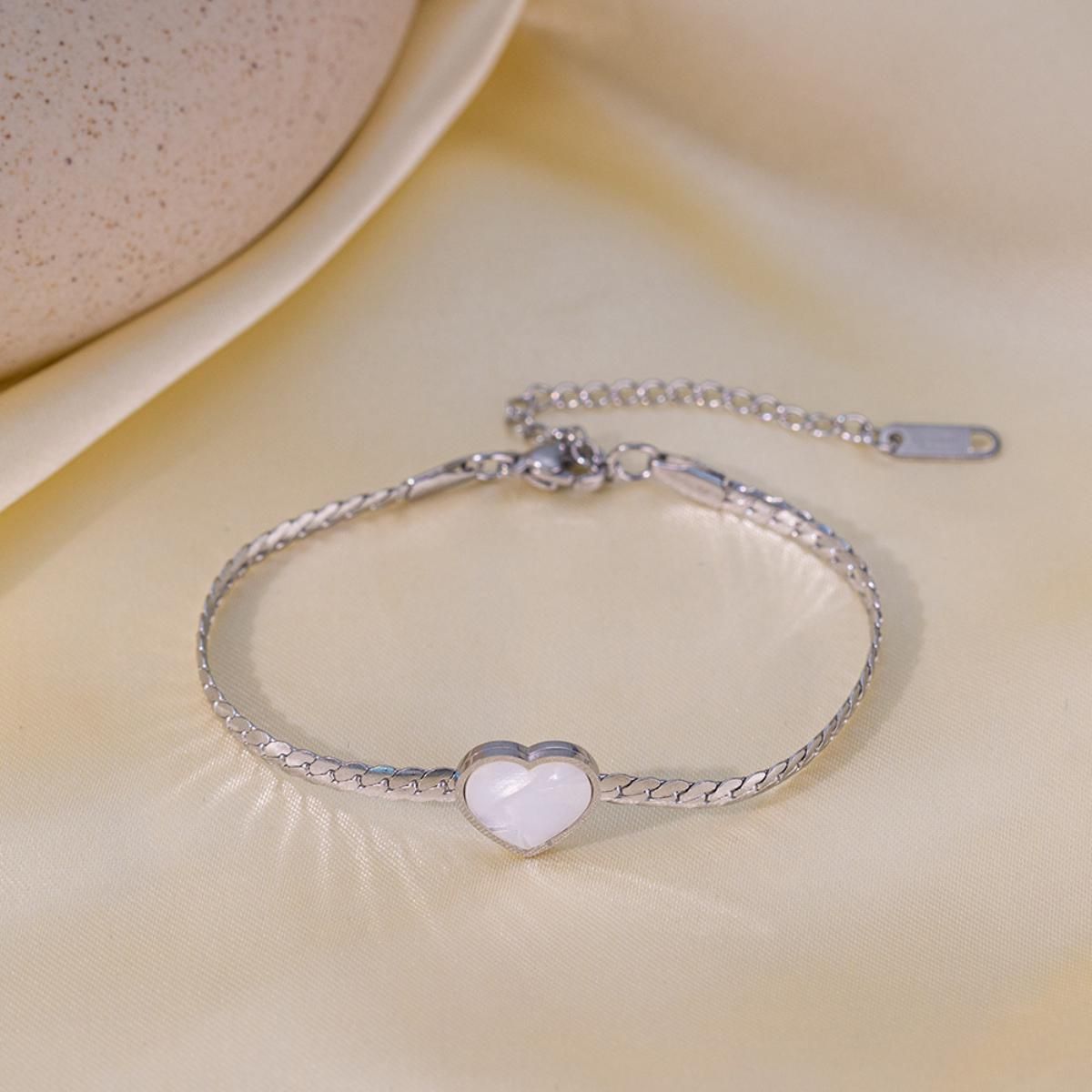 MYKI Heart Bracelet | Anti-Tarnish(MKBRAD797-SSYI)