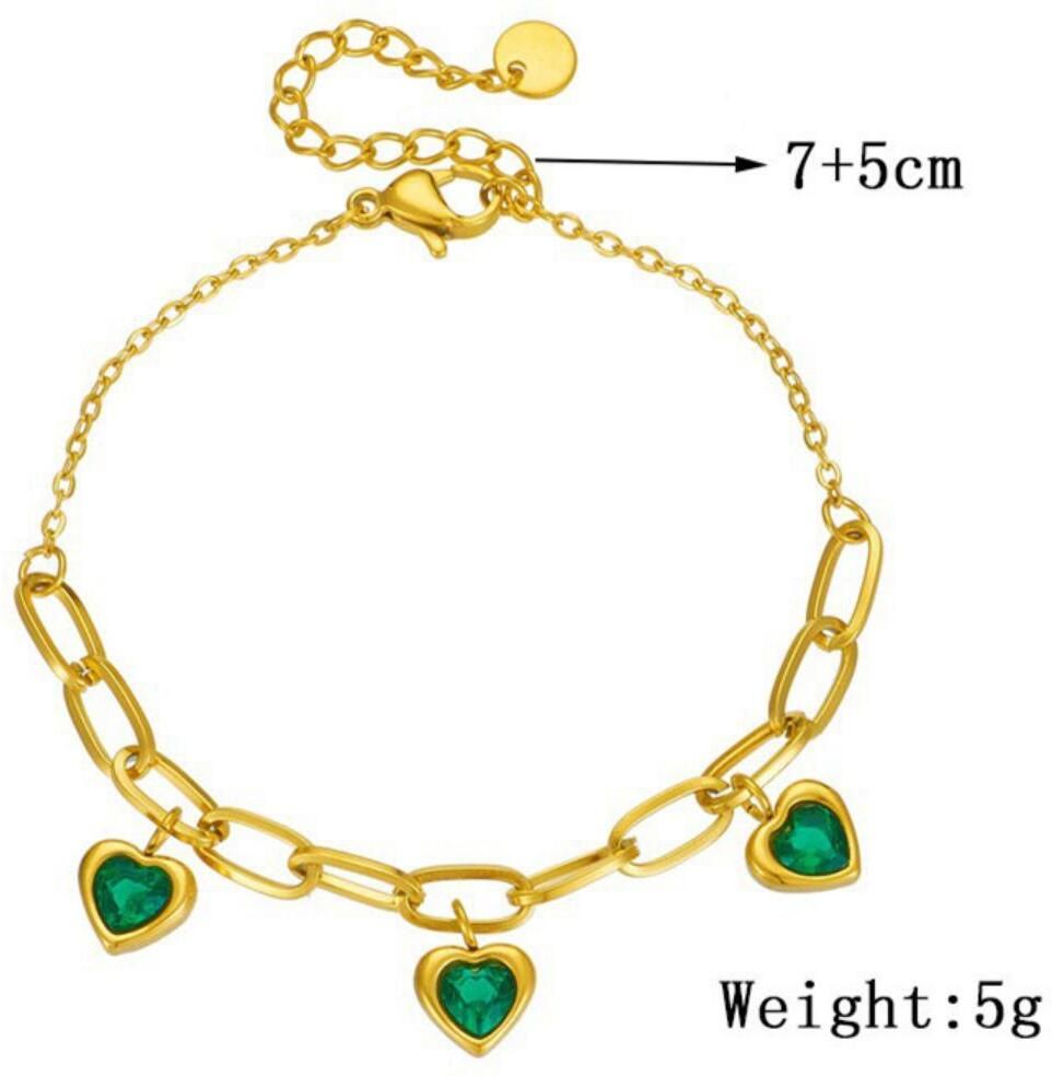 MYKI Gold Plated Heart Dangler Bracelet | Anti-Tarnish(MKBRAD802G-SSYI)
