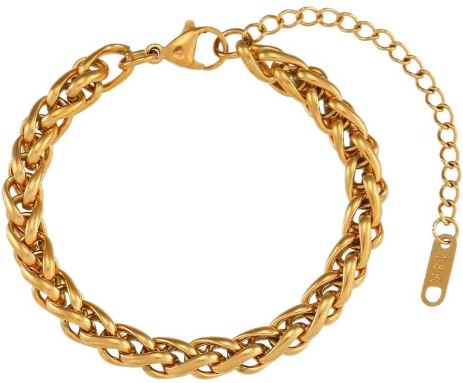 MYKI Gold Plated Braided Chain Bracelet | Anti-Tarnish(MKBRAD806G-SSYI)