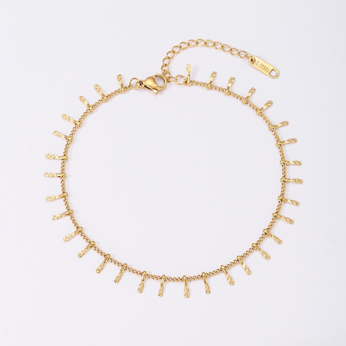MYKI Gold Plated Textured Dangling Charm Bracelet | Anti-Tarnish(MKBRAD807G-SSYI)