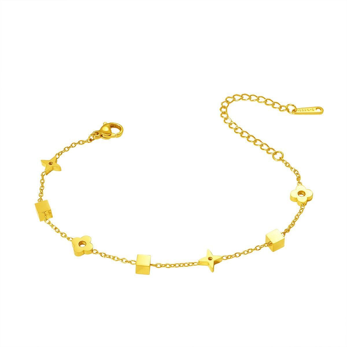 MYKI Gold Plated Floral Charm Bracelet | Anti-Tarnish(MKBRAD811G-SSYI)
