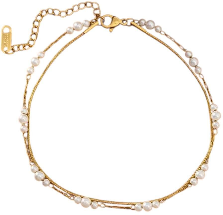 MYKI Gold Plated Pearl Layered Bracelet | Anti-Tarnish(MKBRAD813G-SSYI)