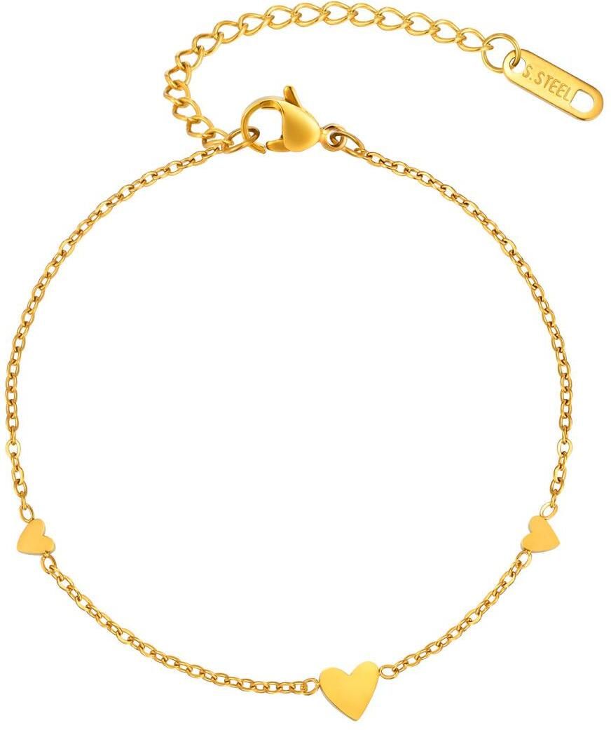 MYKI Gold Plated Triple Heart Minimal Bracelet | Anti-Tarnish(MKBRAD816G-SSYI)