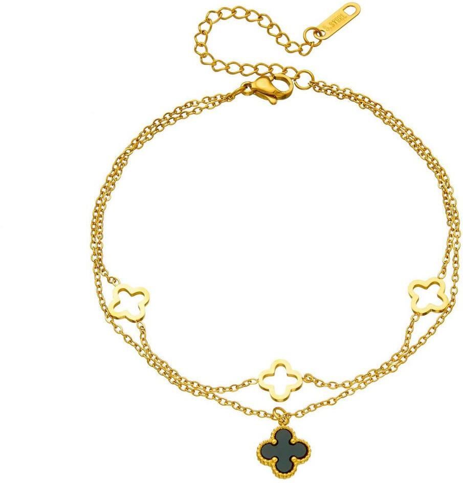 MYKI Gold Plated Clover Cut-Out Bracelet | Anti-Tarnish(MKBRAD821G-SSYI)