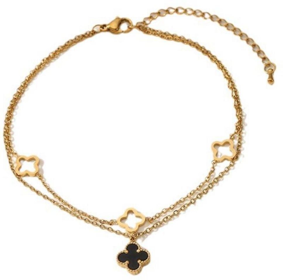 MYKI Gold Plated Clover Cut-Out Bracelet | Anti-Tarnish(MKBRAD821G-SSYI)