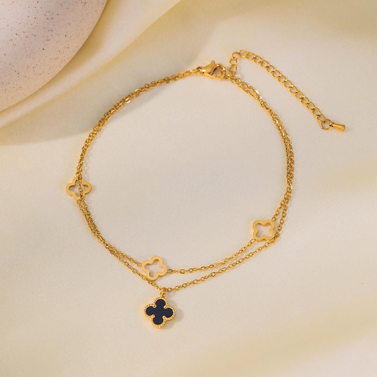 MYKI Gold Plated Clover Cut-Out Bracelet | Anti-Tarnish(MKBRAD821G-SSYI)