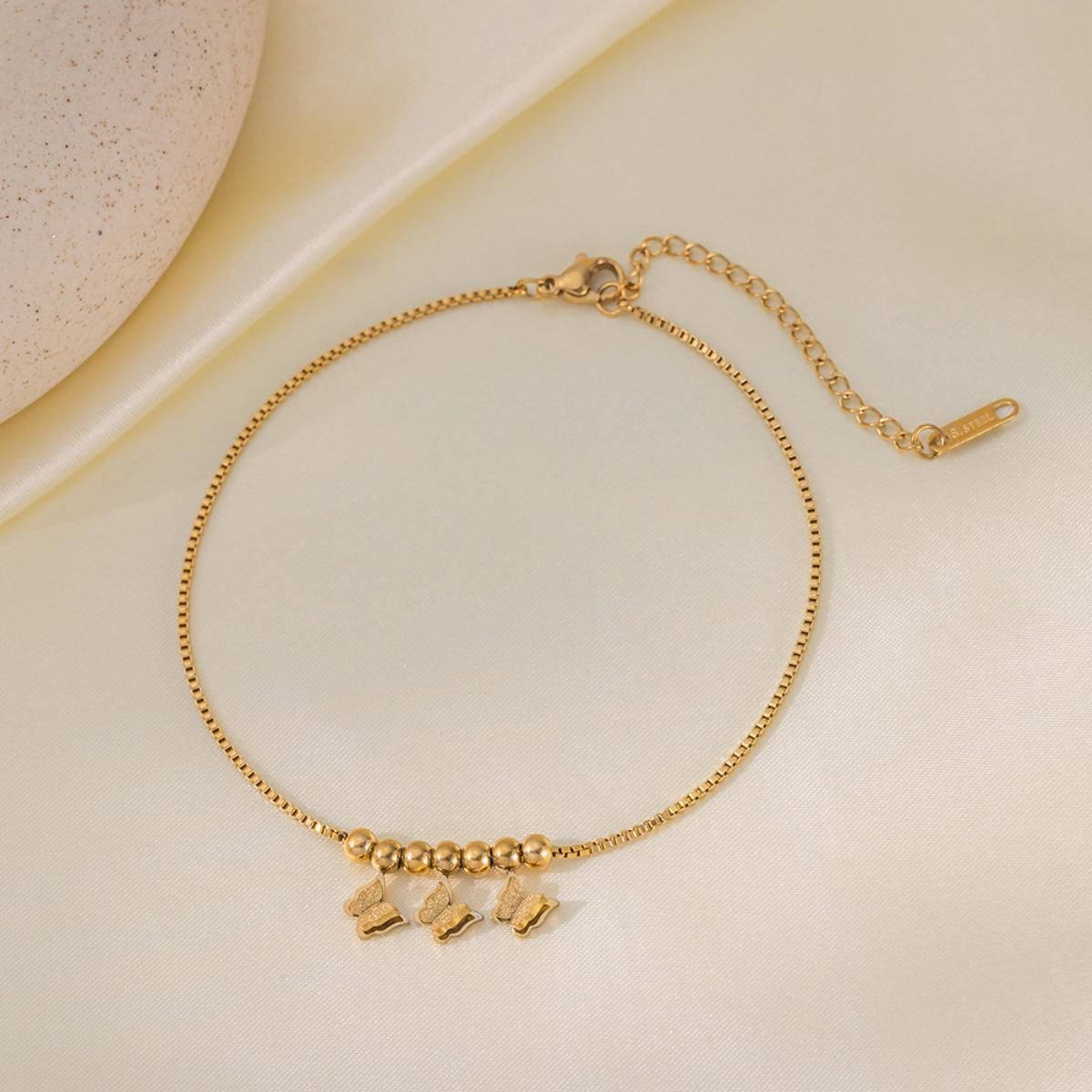 MYKI Gold Plated Triple Butterfly Dangle Bracelet | Anti-Tarnish(MKBRAD822G-SSYI)