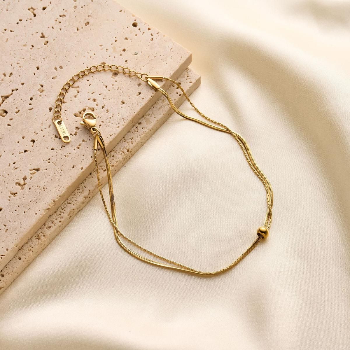 MYKI Gold Plated Minimal Triple Strand Bracelet | Anti-Tarnish(MKBRAD823G-SSYI)