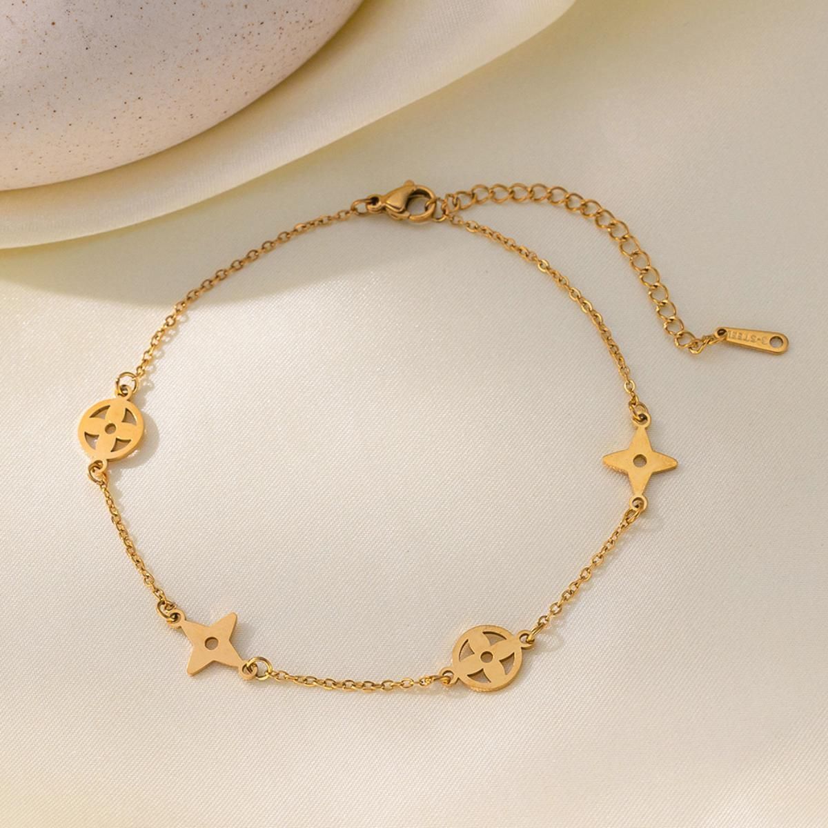 MYKI Gold Plated Multi Shape Charm Bracelet | Anti-Tarnish(MKBRAD824G-SSYI)