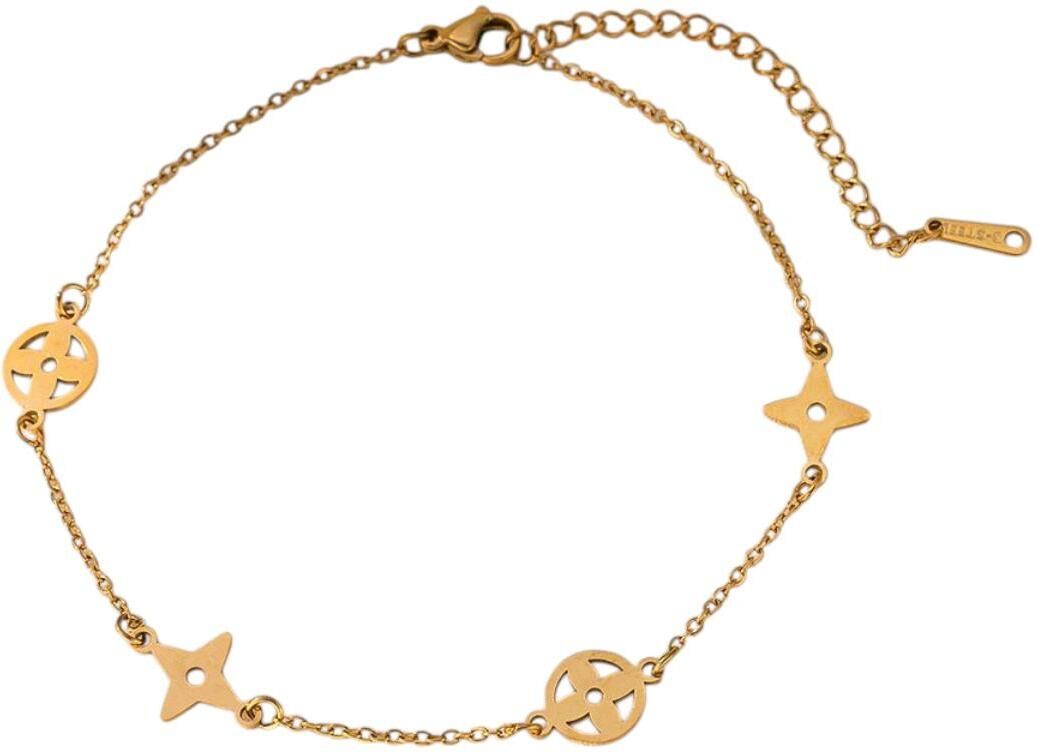 MYKI Gold Plated Multi Shape Charm Bracelet | Anti-Tarnish(MKBRAD824G-SSYI)
