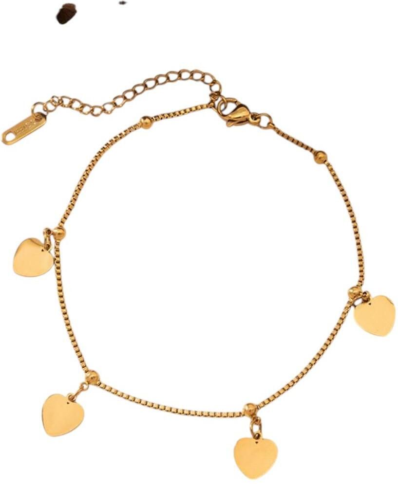 MYKI Gold-Plated Heart Charm Minimal Bracelet(MKBRAD832G-SSYI)