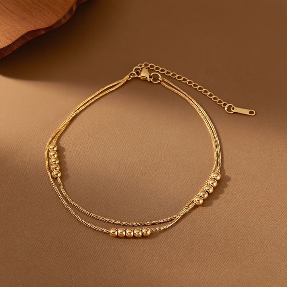 MYKI Gold-Plated Multi-Bead Dual Strand Bracelet(MKBRAD834G-SSYI)