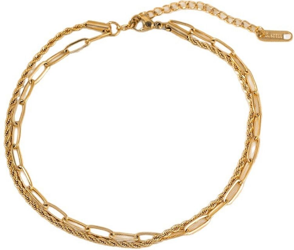 MYKI Gold-Plated Dual Chain Layered Bracelet(MKBRAD835G-SSYI)
