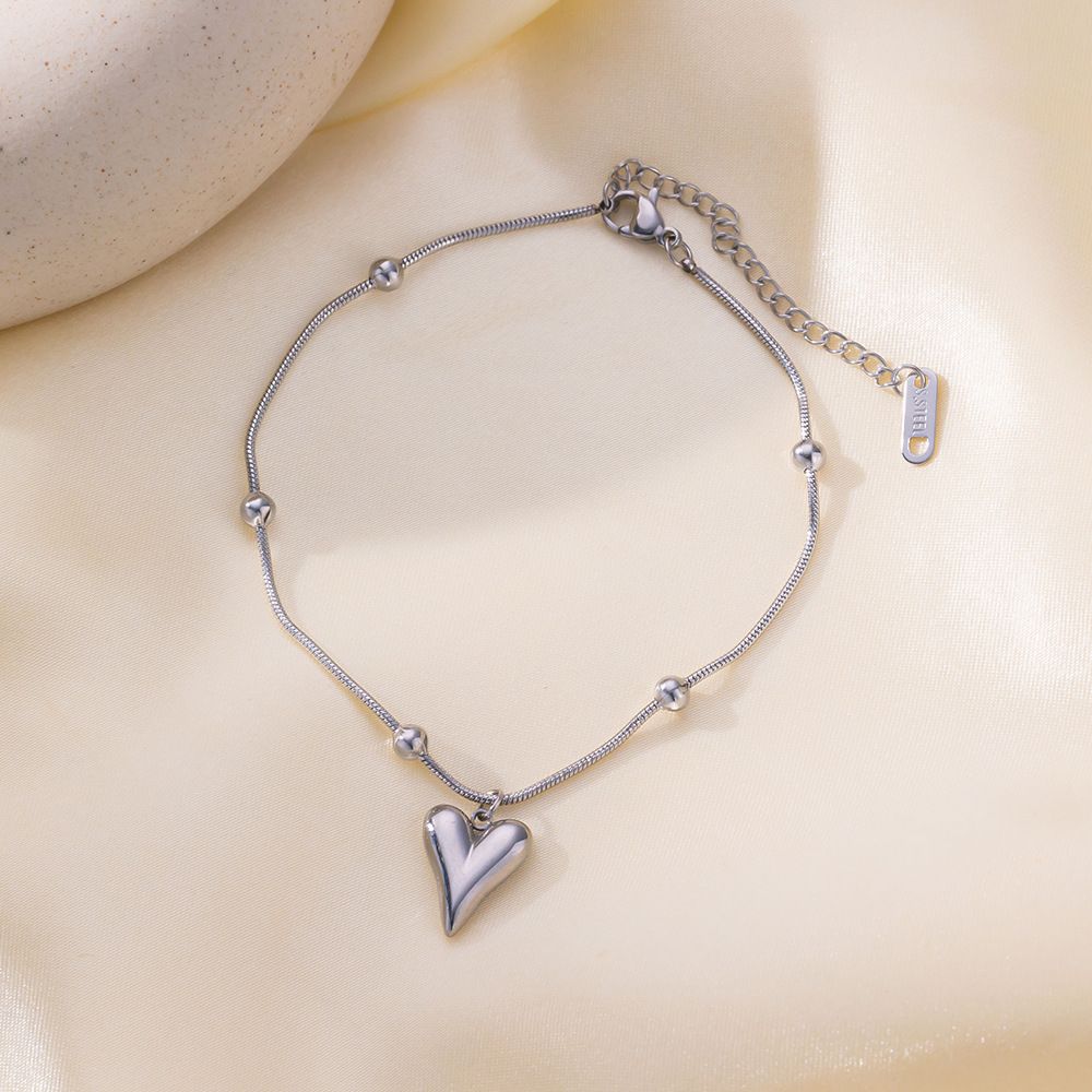MYKI Beaded Heart Pendant Bracelet (MKBRAD838G-SSYI)(MKBRAD839S-SSYI)
