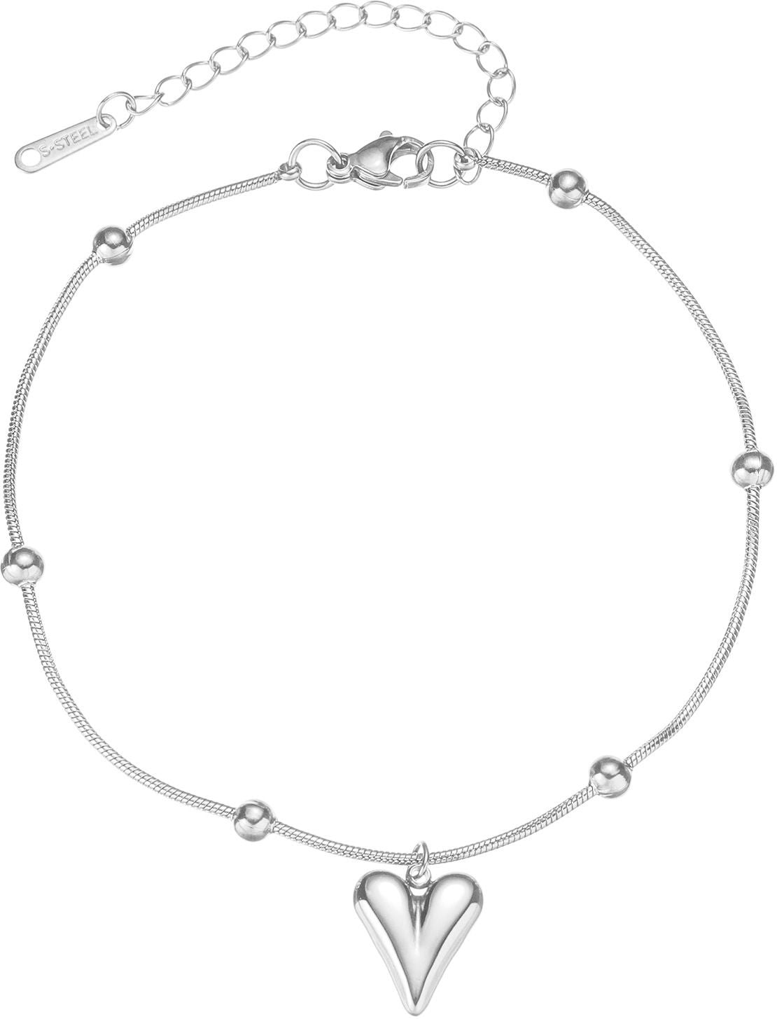 MYKI Beaded Heart Pendant Bracelet (MKBRAD838G-SSYI)(MKBRAD839S-SSYI)