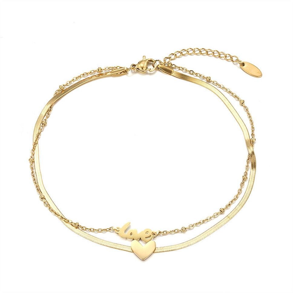 MYKI Gold-Plated Arabic Love Layered Bracelet(MKBRAD855G-SSYI)