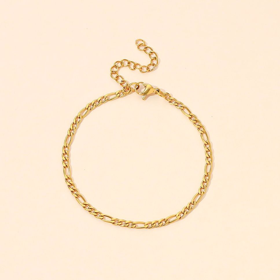MYKI Gold-Plated Figaro Chain Minimal Bracelet(MKBRAD856G-SSYI)