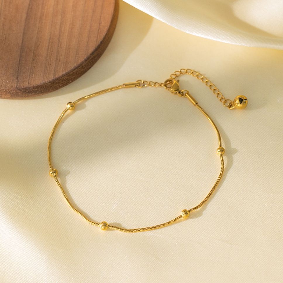 MYKI Gold-Plated Beaded Snake Chain Bracelet(MKBRAD860G-SSYI)