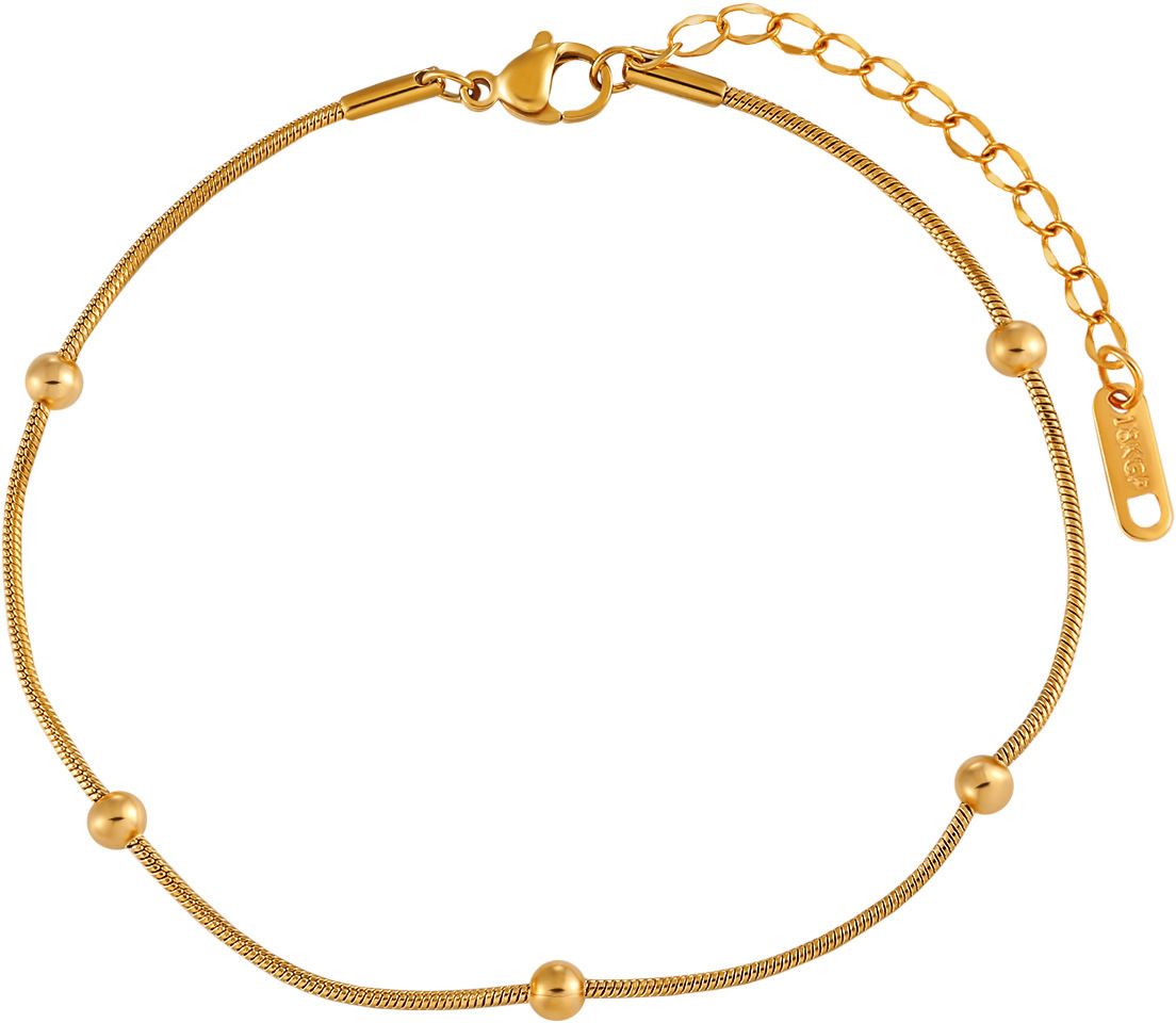 MYKI Gold-Plated Beaded Snake Chain Bracelet(MKBRAD860G-SSYI)