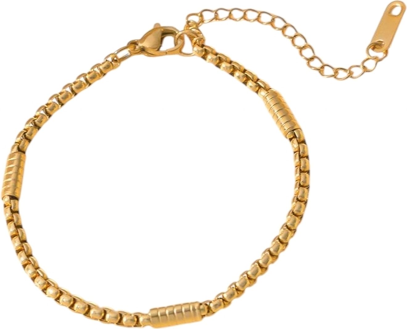 MYKI Gold-Plated Box Link Minimal Bracelet(MKBRAD862G-SSYI)