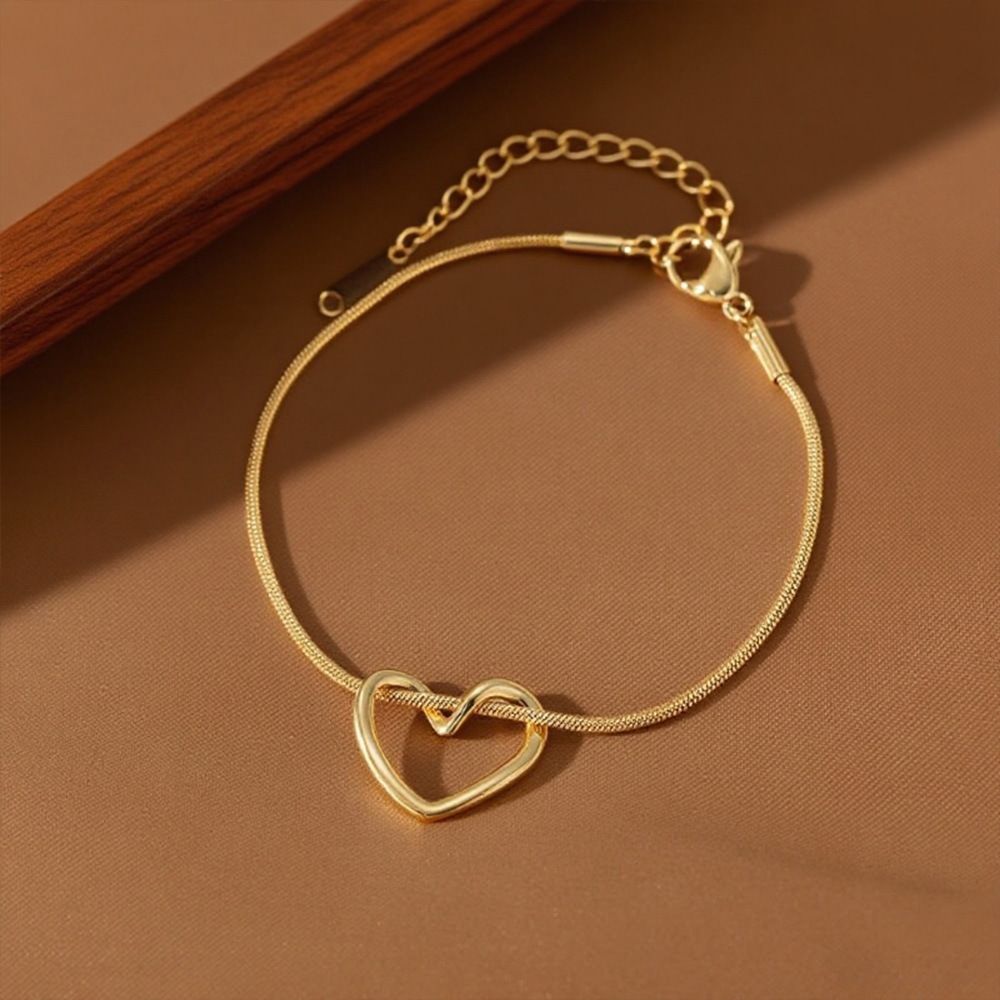 MYKI Open Heart Snake Chain Bracelet(MKBRAD864-SSYI)
