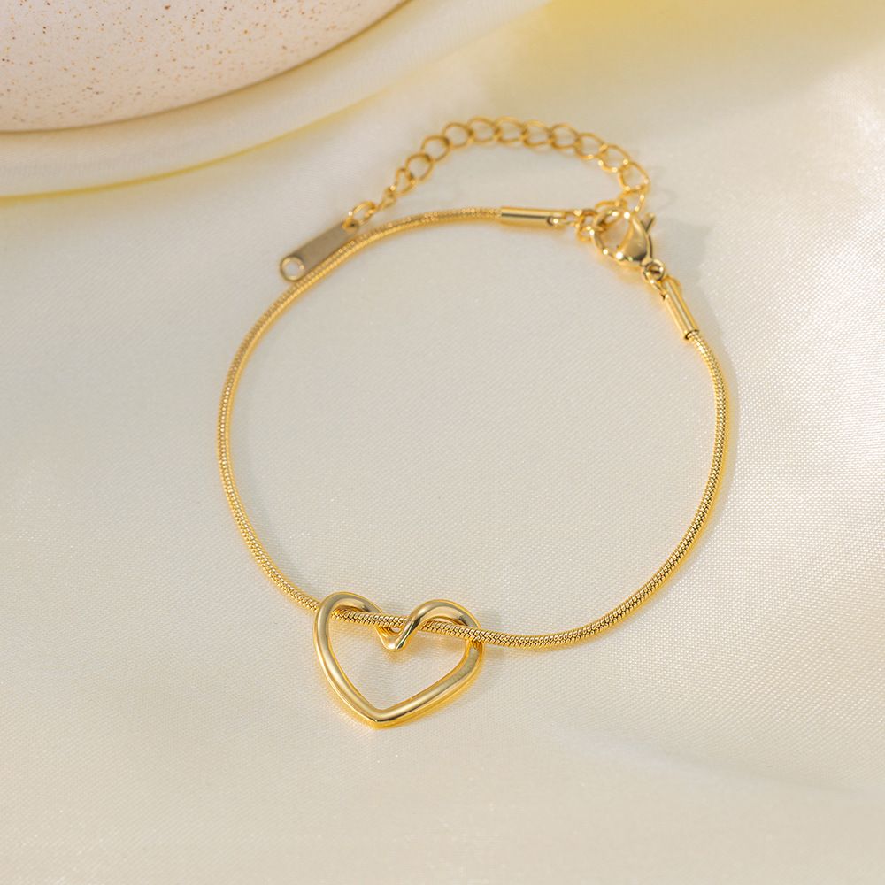 MYKI Open Heart Snake Chain Bracelet(MKBRAD864-SSYI)