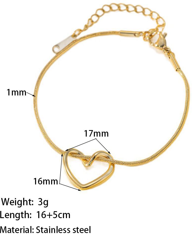 MYKI Open Heart Snake Chain Bracelet(MKBRAD864-SSYI)