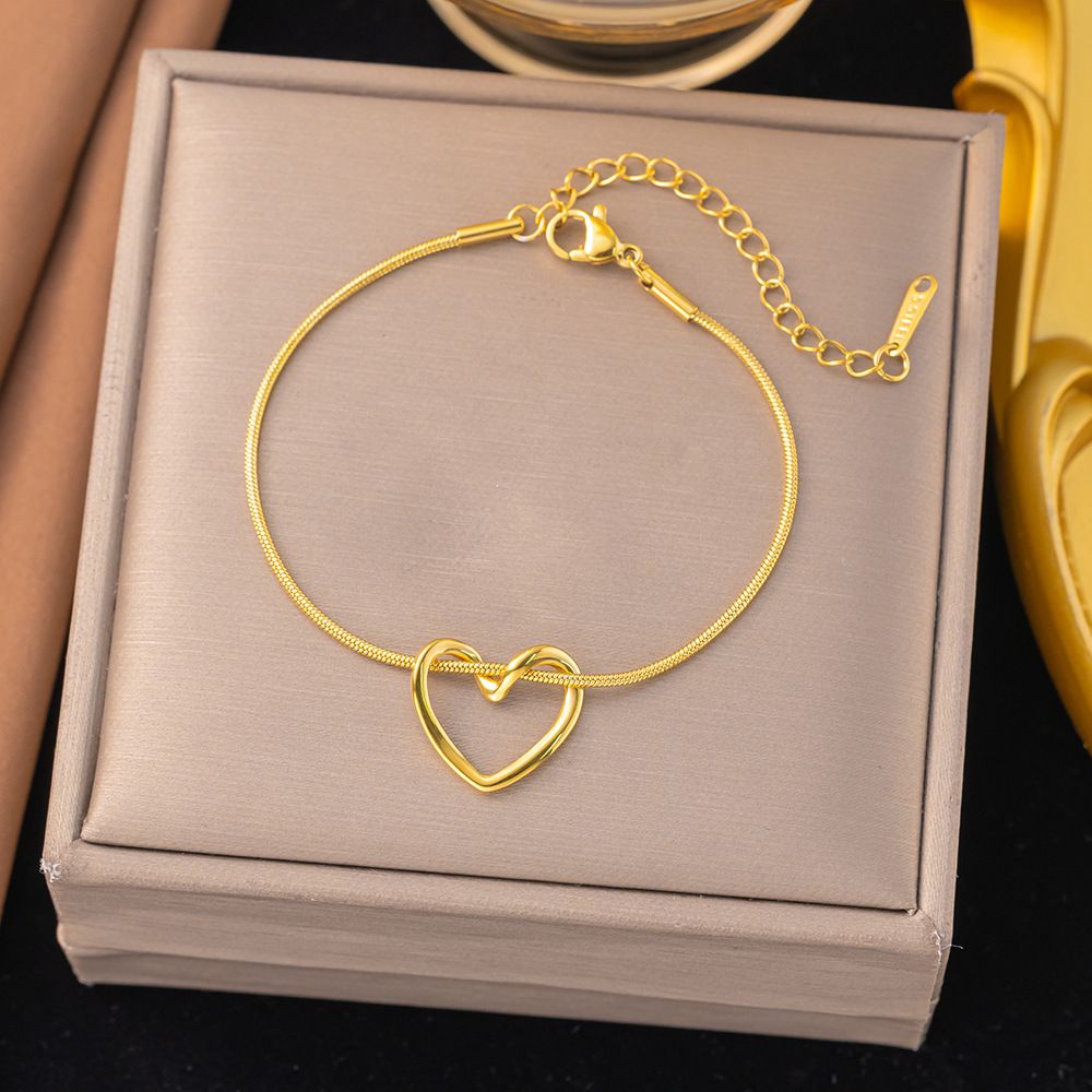 MYKI Open Heart Snake Chain Bracelet(MKBRAD864-SSYI)