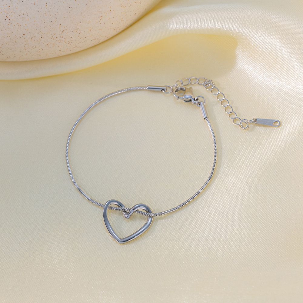 MYKI Open Heart Snake Chain Bracelet(MKBRAD864-SSYI)