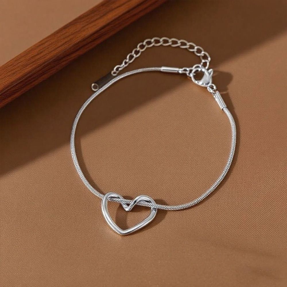 MYKI Open Heart Snake Chain Bracelet(MKBRAD864-SSYI)