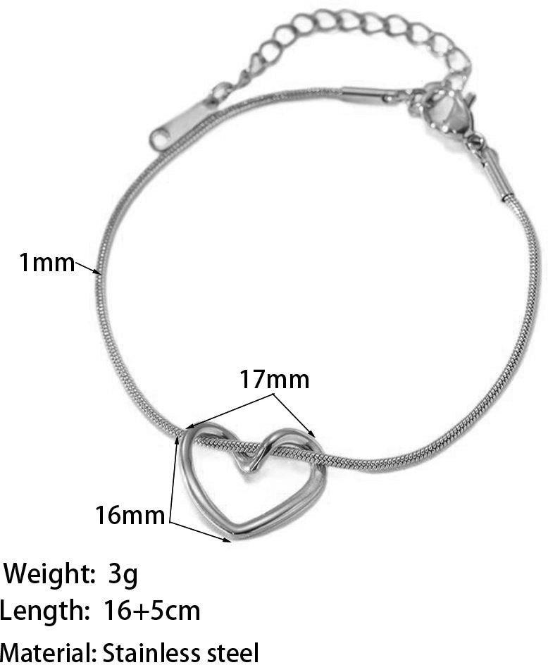 MYKI Open Heart Snake Chain Bracelet(MKBRAD864-SSYI)
