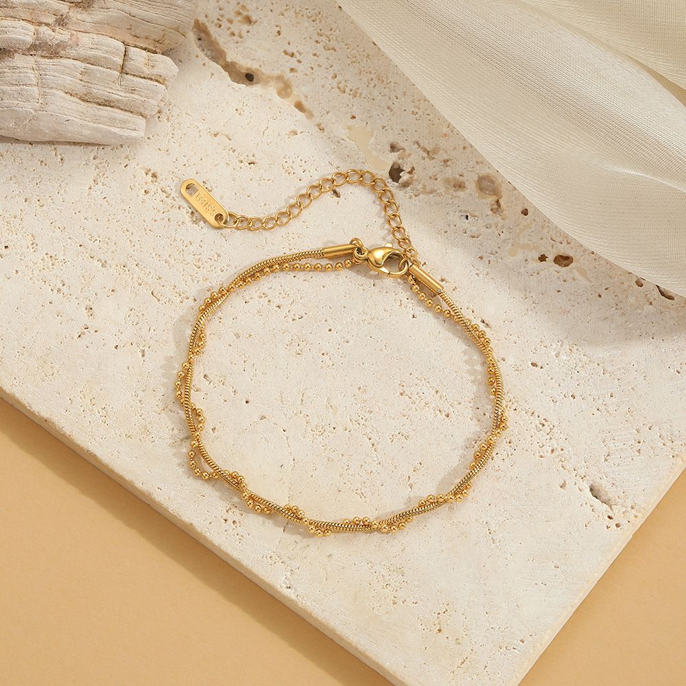 MYKI Gold Plated Dainty Bracelet with Charms | MYKI(MKBRAD873G-SSYI)