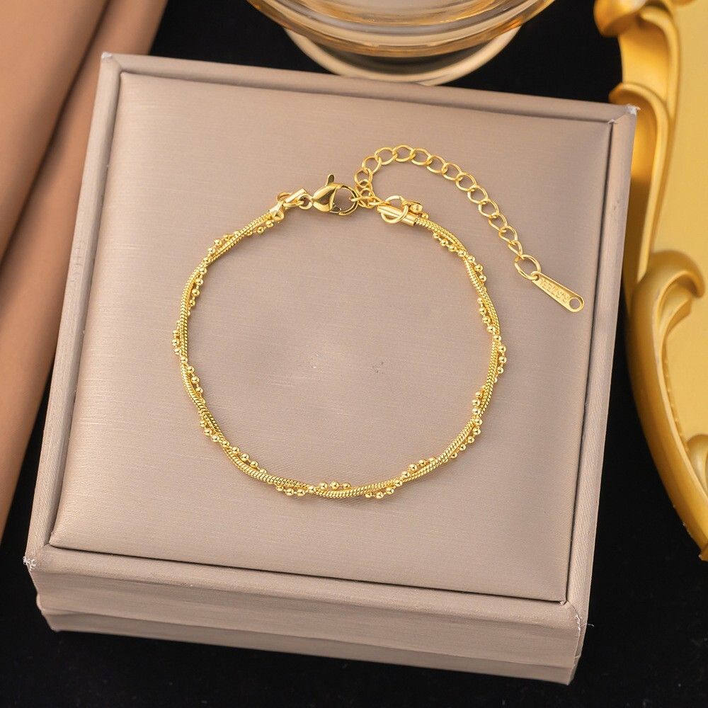 MYKI Gold Plated Dainty Bracelet with Charms | MYKI(MKBRAD873G-SSYI)